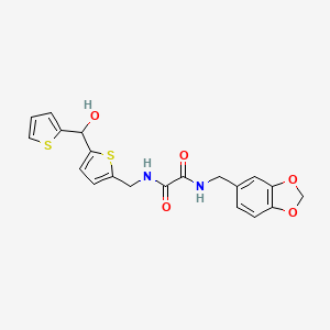 molecular formula C20H18N2O5S2 B2621915 N'-[(2H-1,3-benzodioxol-5-yl)methyl]-N-({5-[hydroxy(thiophen-2-yl)methyl]thiophen-2-yl}methyl)ethanediamide CAS No. 1421448-94-3