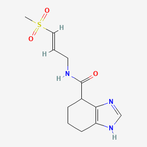 molecular formula C12H17N3O3S B2621917 N-[(E)-3-Methylsulfonylprop-2-enyl]-4,5,6,7-tetrahydro-1H-benzimidazole-4-carboxamide CAS No. 2305570-78-7