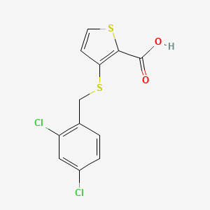 molecular formula C12H8Cl2O2S2 B2621923 3-[(2,4-Dichlorobenzyl)sulfanyl]-2-thiophenecarboxylic acid CAS No. 251097-45-7