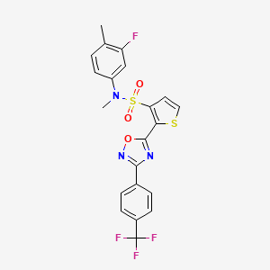 N-(3-fluoro-4-methylphenyl)-N-methyl-2-{3-[4-(trifluoromethyl)phenyl]-1,2,4-oxadiazol-5-yl}thiophene-3-sulfonamide