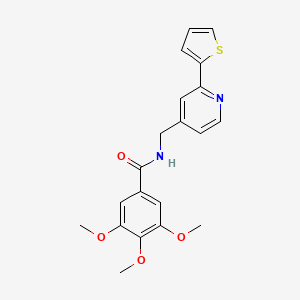 molecular formula C20H20N2O4S B2621927 3,4,5-trimethoxy-N-((2-(thiophen-2-yl)pyridin-4-yl)methyl)benzamide CAS No. 2034270-22-7