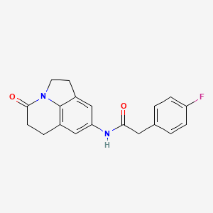 molecular formula C19H17FN2O2 B2621929 2-(4-fluorophenyl)-N-(4-oxo-2,4,5,6-tetrahydro-1H-pyrrolo[3,2,1-ij]quinolin-8-yl)acetamide CAS No. 898418-63-8