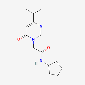 molecular formula C14H21N3O2 B2621934 N-cyclopentyl-2-(4-isopropyl-6-oxopyrimidin-1(6H)-yl)acetamide CAS No. 1211238-26-4