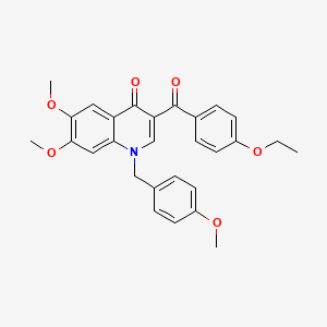 3-(4-Ethoxybenzoyl)-6,7-dimethoxy-1-[(4-methoxyphenyl)methyl]quinolin-4-one