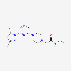 2-{4-[4-(3,5-dimethyl-1H-pyrazol-1-yl)-2-pyrimidinyl]piperazino}-N~1~-isopropylacetamide