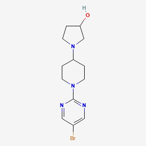 molecular formula C13H19BrN4O B2621945 1-[1-(5-Bromopyrimidin-2-yl)piperidin-4-yl]pyrrolidin-3-ol CAS No. 2379951-00-3