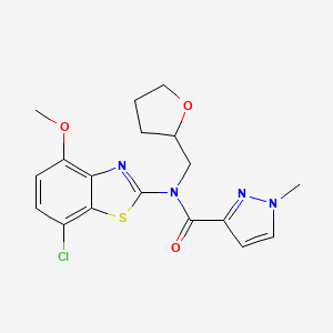 N-(7-chloro-4-methoxybenzo[d]thiazol-2-yl)-1-methyl-N-((tetrahydrofuran-2-yl)methyl)-1H-pyrazole-3-carboxamide