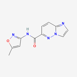 molecular formula C11H9N5O2 B2621953 N-(5-Methyl-1,2-oxazol-3-yl)imidazo[1,2-b]pyridazine-6-carboxamide CAS No. 2415601-48-6