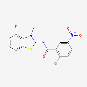 molecular formula C15H9ClFN3O3S B2621957 (Z)-2-chloro-N-(4-fluoro-3-methylbenzo[d]thiazol-2(3H)-ylidene)-5-nitrobenzamide CAS No. 868375-87-5