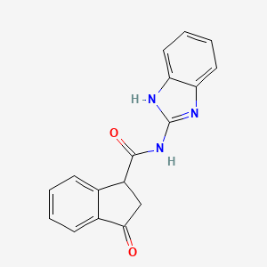 molecular formula C17H13N3O2 B2621963 N-(1H-benzo[d]imidazol-2-yl)-3-oxo-2,3-dihydro-1H-indene-1-carboxamide CAS No. 1207053-89-1