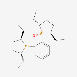 molecular formula C22H36OP2 B2621969 [1-(2R,5R)-2,5-Diethylphospholanyl]-[2-(2R,5R)-2,5-diethylphospholanyl-1-oxide]benzene CAS No. 924294-55-3