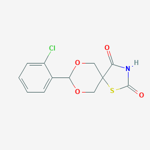 molecular formula C12H10ClNO4S B262198 8-(2-Chlorophenyl)-7,9-dioxa-1-thia-3-azaspiro[4.5]decane-2,4-dione 