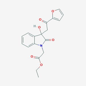 molecular formula C18H17NO6 B262199 ethyl {3-[2-(furan-2-yl)-2-oxoethyl]-3-hydroxy-2-oxo-2,3-dihydro-1H-indol-1-yl}acetate 