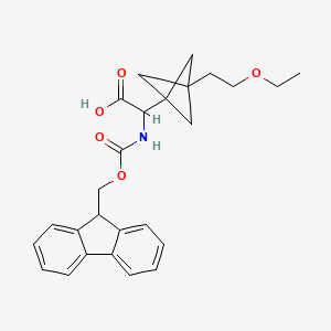 molecular formula C26H29NO5 B2621992 2-[3-(2-Ethoxyethyl)-1-bicyclo[1.1.1]pentanyl]-2-(9H-fluoren-9-ylmethoxycarbonylamino)acetic acid CAS No. 2287263-33-4