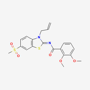 molecular formula C20H20N2O5S2 B2621993 (E)-N-(3-allyl-6-(methylsulfonyl)benzo[d]thiazol-2(3H)-ylidene)-2,3-dimethoxybenzamide CAS No. 895444-70-9