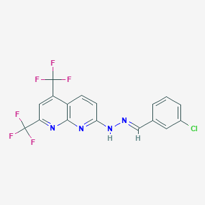 3-chlorobenzenecarbaldehyde N-[5,7-bis(trifluoromethyl)[1,8]naphthyridin-2-yl]hydrazone