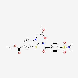 molecular formula C22H23N3O7S2 B2621997 (Z)-ethyl 2-((4-(N,N-dimethylsulfamoyl)benzoyl)imino)-3-(2-methoxy-2-oxoethyl)-2,3-dihydrobenzo[d]thiazole-6-carboxylate CAS No. 897733-98-1