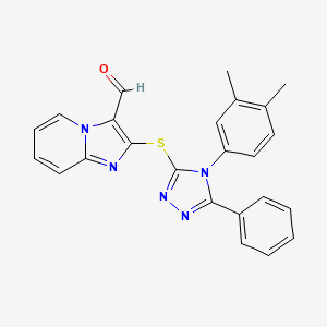 molecular formula C24H19N5OS B2622001 2-[[4-(3,4-Dimethylphenyl)-5-phenyl-1,2,4-triazol-3-yl]sulfanyl]imidazo[1,2-a]pyridine-3-carbaldehyde CAS No. 851903-19-0