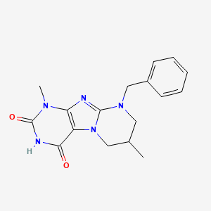 molecular formula C17H19N5O2 B2622006 9-benzyl-1,7-dimethyl-7,8-dihydro-6H-purino[7,8-a]pyrimidine-2,4-dione CAS No. 714937-80-1