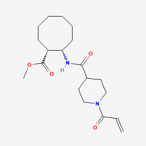molecular formula C19H30N2O4 B2622008 Methyl (1R,2S)-2-[(1-prop-2-enoylpiperidine-4-carbonyl)amino]cyclooctane-1-carboxylate CAS No. 2361696-45-7