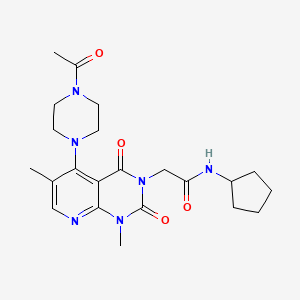 2-(5-(4-acetylpiperazin-1-yl)-1,6-dimethyl-2,4-dioxo-1,2-dihydropyrido[2,3-d]pyrimidin-3(4H)-yl)-N-cyclopentylacetamide