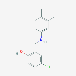 molecular formula C15H16ClNO B2622020 4-Chloro-2-{[(3,4-dimethylphenyl)amino]methyl}phenol CAS No. 868256-61-5