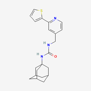molecular formula C21H25N3OS B2622033 1-((3s,5s,7s)-Adamantan-1-yl)-3-((2-(thiophen-2-yl)pyridin-4-yl)methyl)urea CAS No. 2034339-73-4