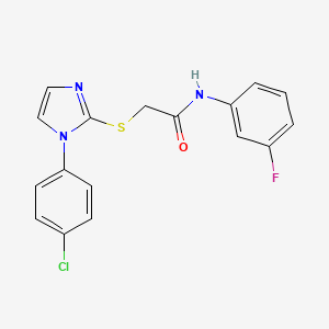 2-[1-(4-chlorophenyl)imidazol-2-yl]sulfanyl-N-(3-fluorophenyl)acetamide
