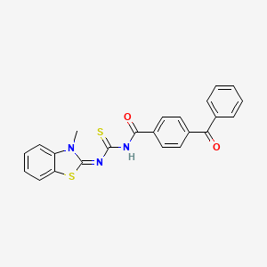 (E)-4-benzoyl-N-((3-methylbenzo[d]thiazol-2(3H)-ylidene)carbamothioyl)benzamide