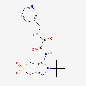 molecular formula C17H21N5O4S B2622051 N1-(2-(tert-butyl)-5,5-dioxido-4,6-dihydro-2H-thieno[3,4-c]pyrazol-3-yl)-N2-(pyridin-3-ylmethyl)oxalamide CAS No. 899995-14-3