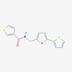 molecular formula C14H11NO2S2 B2622054 N-((5-(thiophen-2-yl)furan-2-yl)methyl)thiophene-3-carboxamide CAS No. 2034434-42-7