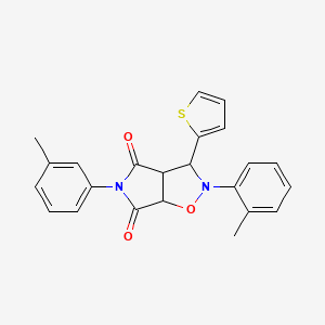 molecular formula C23H20N2O3S B2622055 2-(2-methylphenyl)-5-(3-methylphenyl)-3-(thiophen-2-yl)-hexahydro-2H-pyrrolo[3,4-d][1,2]oxazole-4,6-dione CAS No. 1005060-09-2