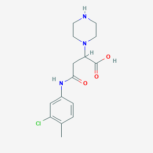 molecular formula C15H20ClN3O3 B2622065 4-((3-Chloro-4-methylphenyl)amino)-4-oxo-2-(piperazin-1-yl)butanoic acid CAS No. 899964-51-3