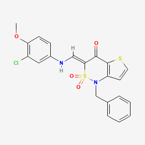 (3Z)-1-benzyl-3-{[(3-chloro-4-methoxyphenyl)amino]methylene}-1H-thieno[3,2-c][1,2]thiazin-4(3H)-one 2,2-dioxide