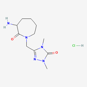 3-amino-1-[(1,4-dimethyl-5-oxo-4,5-dihydro-1H-1,2,4-triazol-3-yl)methyl]azepan-2-one hydrochloride