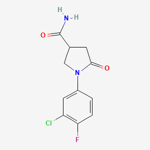 1-(3-Chloro-4-fluorophenyl)-5-oxopyrrolidine-3-carboxamide