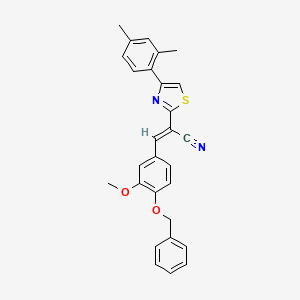 (2E)-3-[4-(benzyloxy)-3-methoxyphenyl]-2-[4-(2,4-dimethylphenyl)-1,3-thiazol-2-yl]prop-2-enenitrile