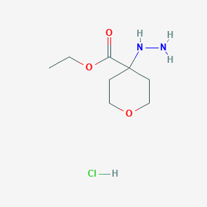 Ethyl 4-hydrazinyloxane-4-carboxylate;hydrochloride