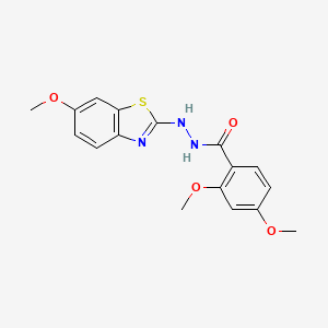 molecular formula C17H17N3O4S B2622110 2,4-dimethoxy-N'-(6-methoxy-1,3-benzothiazol-2-yl)benzohydrazide CAS No. 851979-72-1