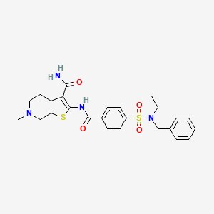 2-[[4-[benzyl(ethyl)sulfamoyl]benzoyl]amino]-6-methyl-5,7-dihydro-4H-thieno[2,3-c]pyridine-3-carboxamide