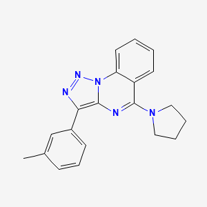 molecular formula C20H19N5 B2622125 1-[3-(3-Methylphenyl)-[1,2,3]triazolo[1,5-a]quinazolin-5-yl]pyrrolidine CAS No. 866843-81-4