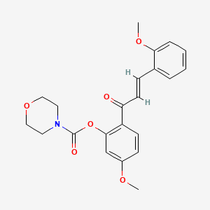 molecular formula C22H23NO6 B2622132 (E)-5-methoxy-2-(3-(2-methoxyphenyl)acryloyl)phenyl morpholine-4-carboxylate CAS No. 799772-59-1