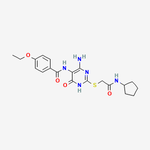 N-(4-amino-2-((2-(cyclopentylamino)-2-oxoethyl)thio)-6-oxo-1,6-dihydropyrimidin-5-yl)-4-ethoxybenzamide