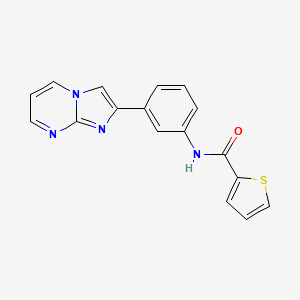 molecular formula C17H12N4OS B2622134 N-(3-imidazo[1,2-a]pyrimidin-2-ylphenyl)thiophene-2-carboxamide CAS No. 847387-64-8