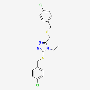 3-((4-Chlorobenzyl)sulfanyl)-5-(((4-chlorobenzyl)sulfanyl)methyl)-4-ethyl-4H-1,2,4-triazole