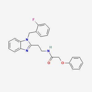 molecular formula C24H22FN3O2 B2622142 N-(2-{1-[(2-fluorophenyl)methyl]benzimidazol-2-yl}ethyl)-2-phenoxyacetamide CAS No. 850922-69-9