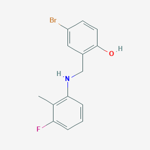 molecular formula C14H13BrFNO B2622143 4-Bromo-2-{[(3-fluoro-2-methylphenyl)amino]methyl}phenol CAS No. 1232795-66-2