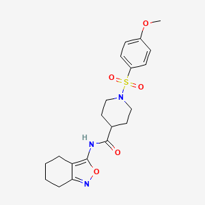 molecular formula C20H25N3O5S B2622148 1-((4-methoxyphenyl)sulfonyl)-N-(4,5,6,7-tetrahydrobenzo[c]isoxazol-3-yl)piperidine-4-carboxamide CAS No. 946370-71-4