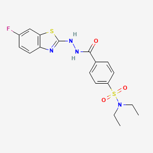 molecular formula C18H19FN4O3S2 B2622150 N,N-diethyl-4-(2-(6-fluorobenzo[d]thiazol-2-yl)hydrazinecarbonyl)benzenesulfonamide CAS No. 851979-98-1