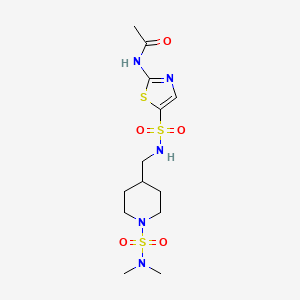 N-[5-({[1-(dimethylsulfamoyl)piperidin-4-yl]methyl}sulfamoyl)-1,3-thiazol-2-yl]acetamide
